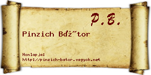 Pinzich Bátor névjegykártya