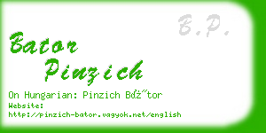 bator pinzich business card